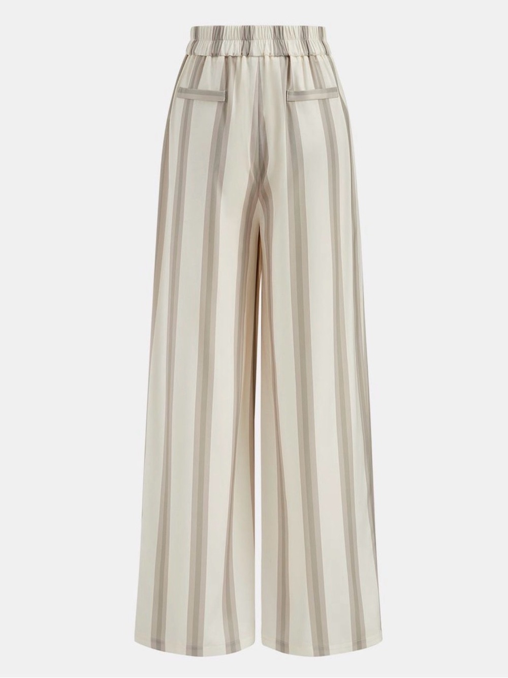 Strapless Wide-Leg Stripe 2 Piece Set in Neutral Cream Taupe - Picture 5 of 11